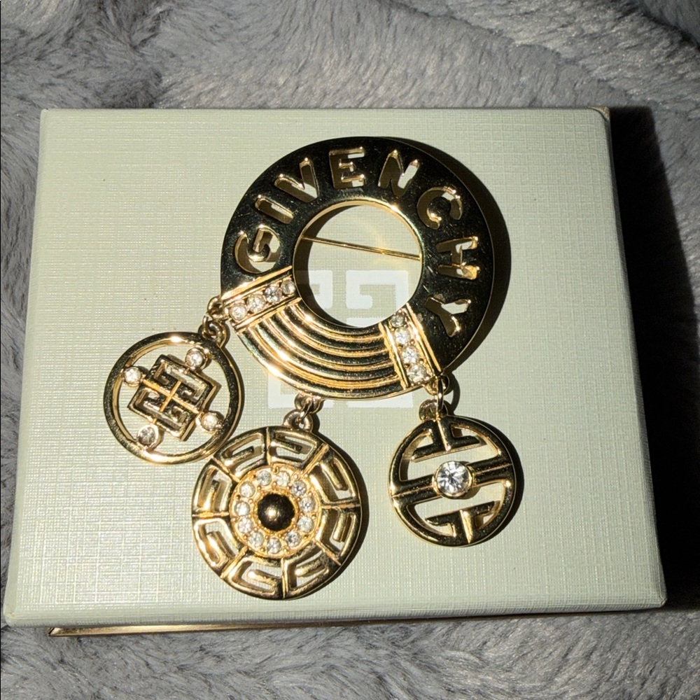 Preloved Givenchy Gold and Crystal Brooch gorgeous